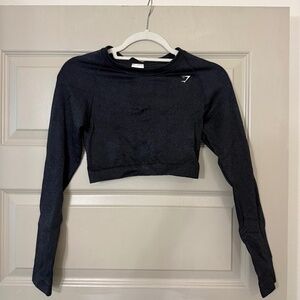 Gymshark Black Cropped Long Sleeve Top